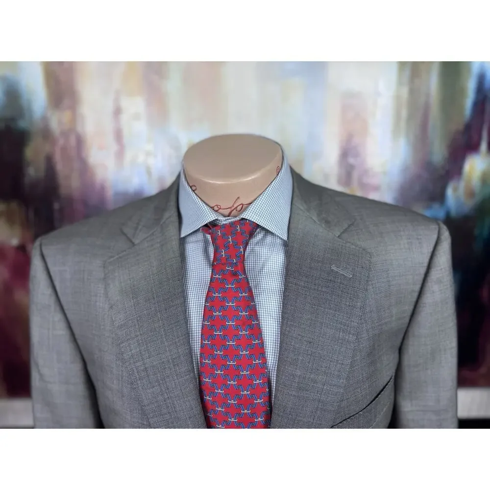 $4995 Zegna 15milmil15 Su Misura Gray Nailshead Blazer IT 56L Fits US 44L Roma